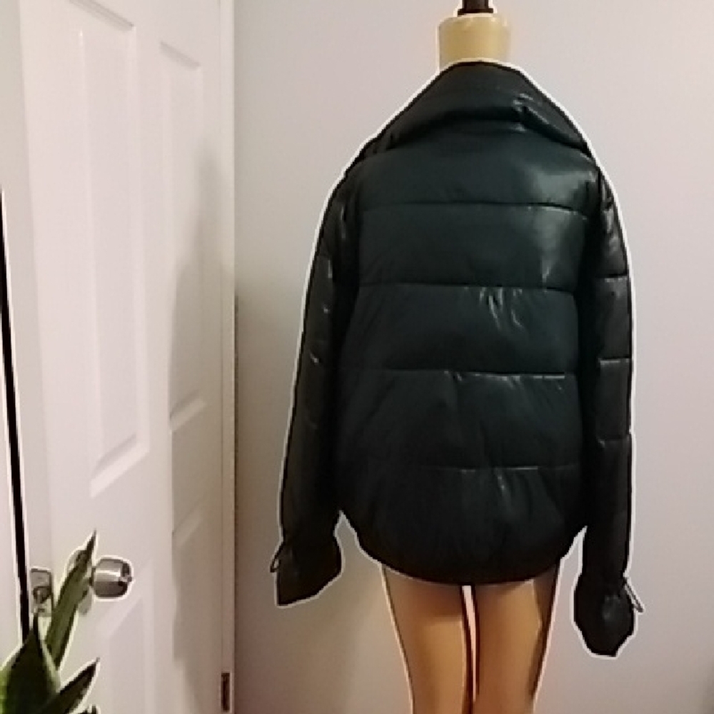 LOFT Deep Green Puffer Jacket - Picture 3 of 7